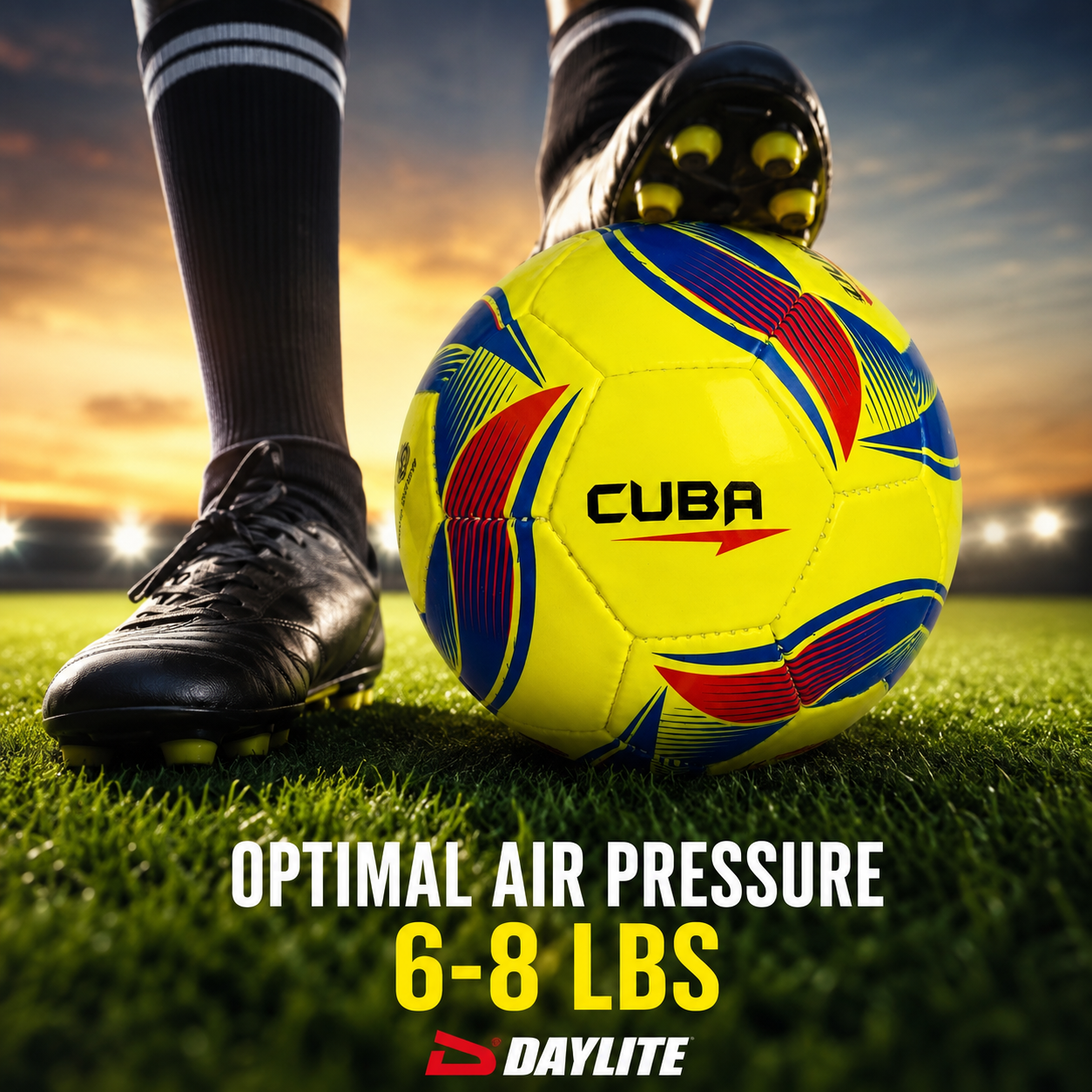 Daylite Cuba Football, Size 5, 32 Panels, PU Material, Hand Sewn