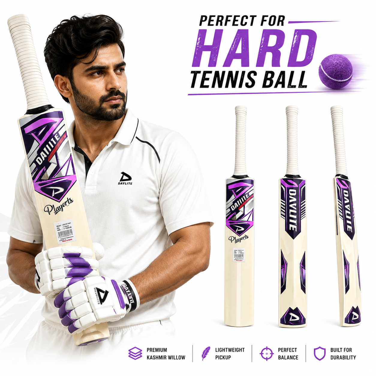 Players Edition Bat, Designed for Heavy tennis ball, Size Full.